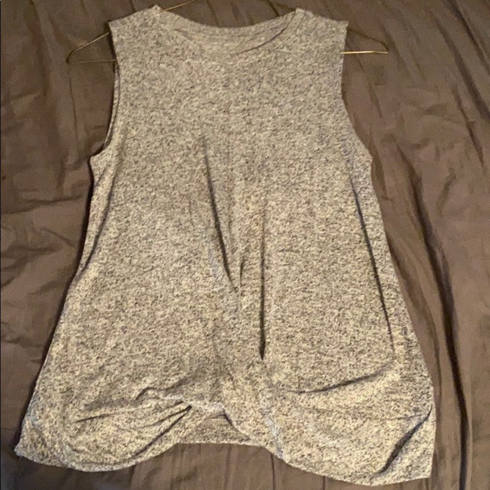 Grey and white speckled tank top
